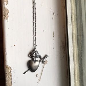 Bloodmilk 8 of swords heart necklace